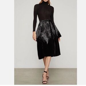BCBGMaxAzria Black and White A-Line Skirt